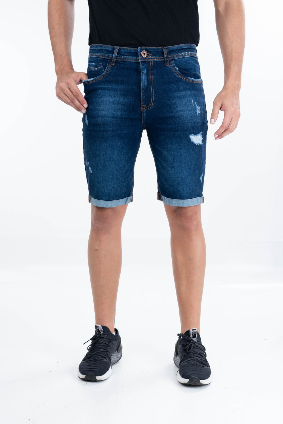 Bermuda Azul Oscuro Bota Doblada 1411