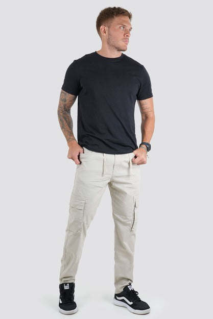 Pantalón Cargo Crema- 1585-1