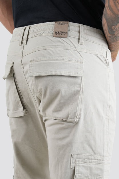 Pantalón Cargo Crema- 1585-1