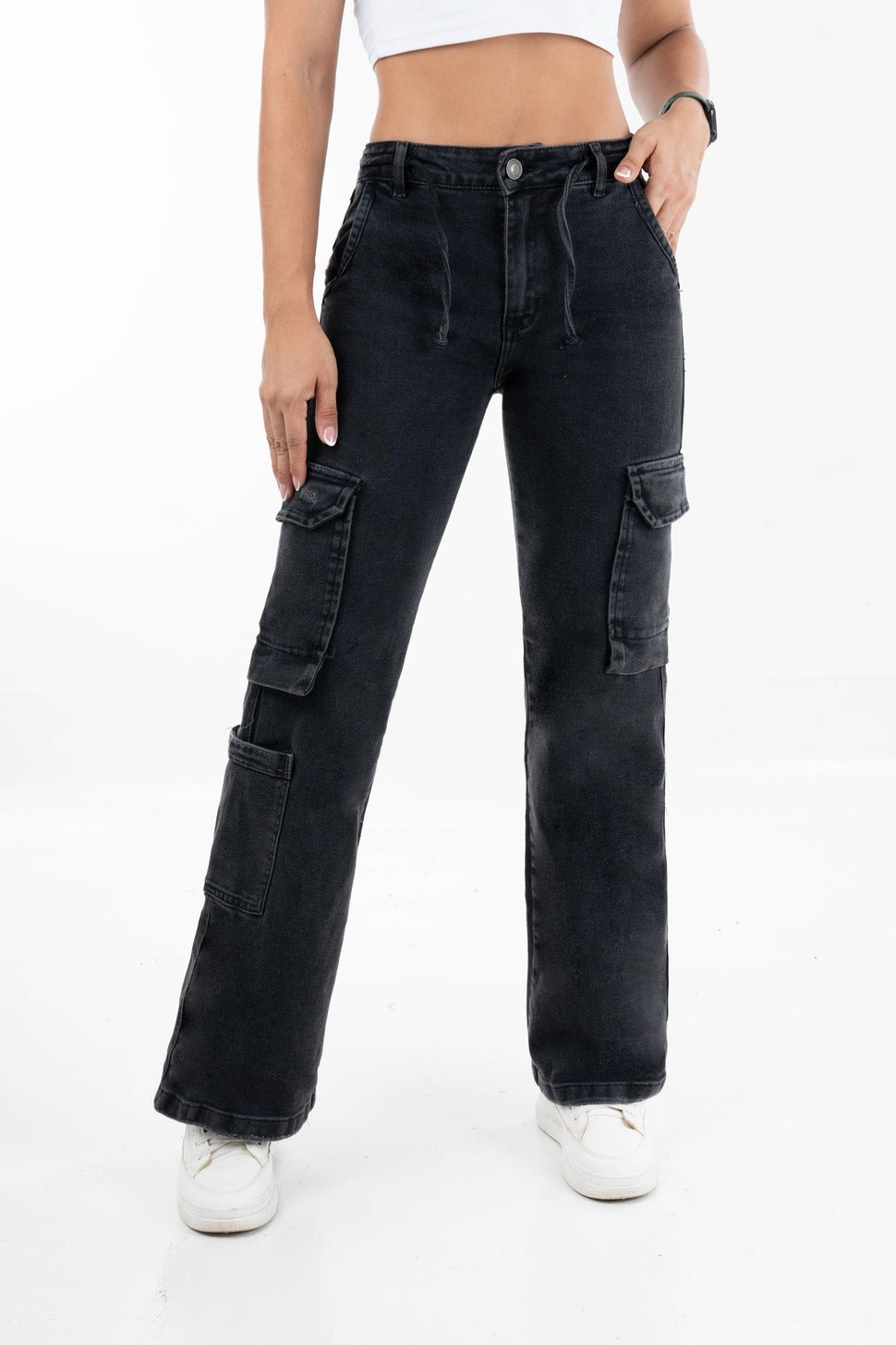 Jean Cargo Negro Humo 5241