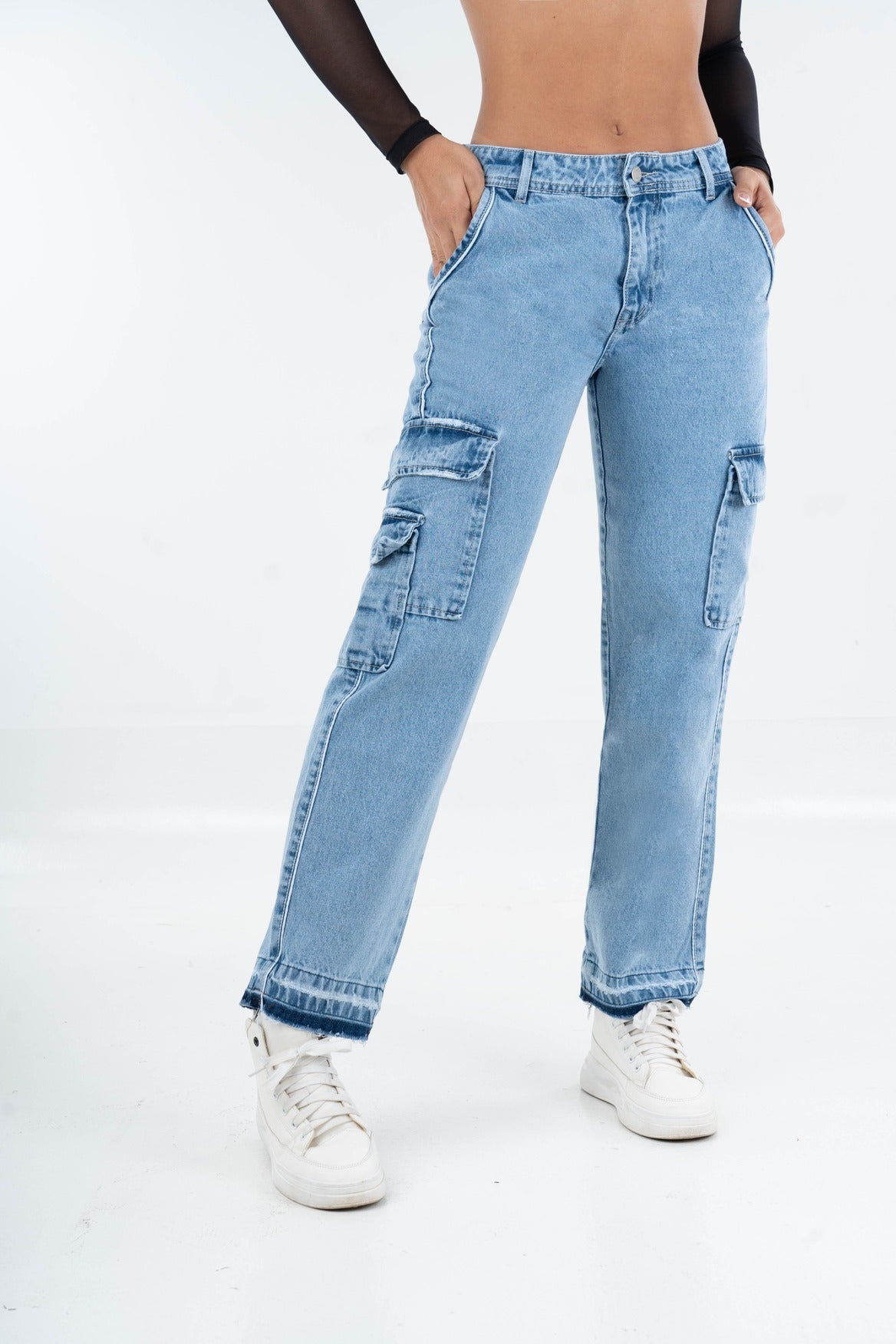 Pantalón cargo claro-5285