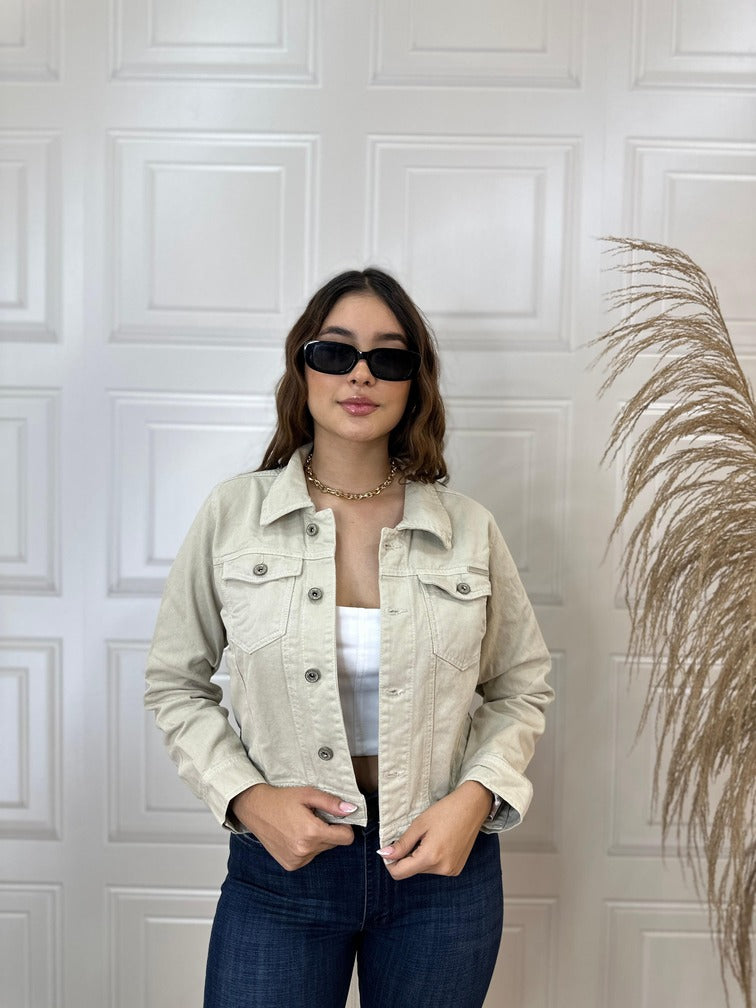 Chaqueta Tono Beige Rígida-5327
