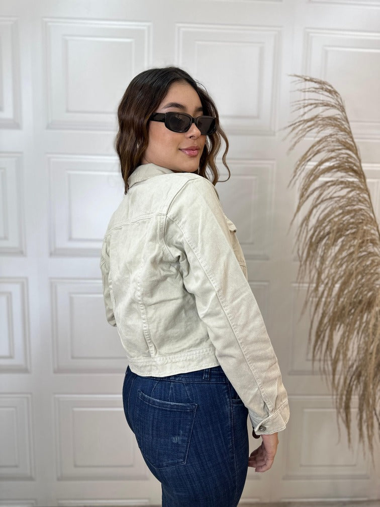 Chaqueta Tono Beige Rígida-5327
