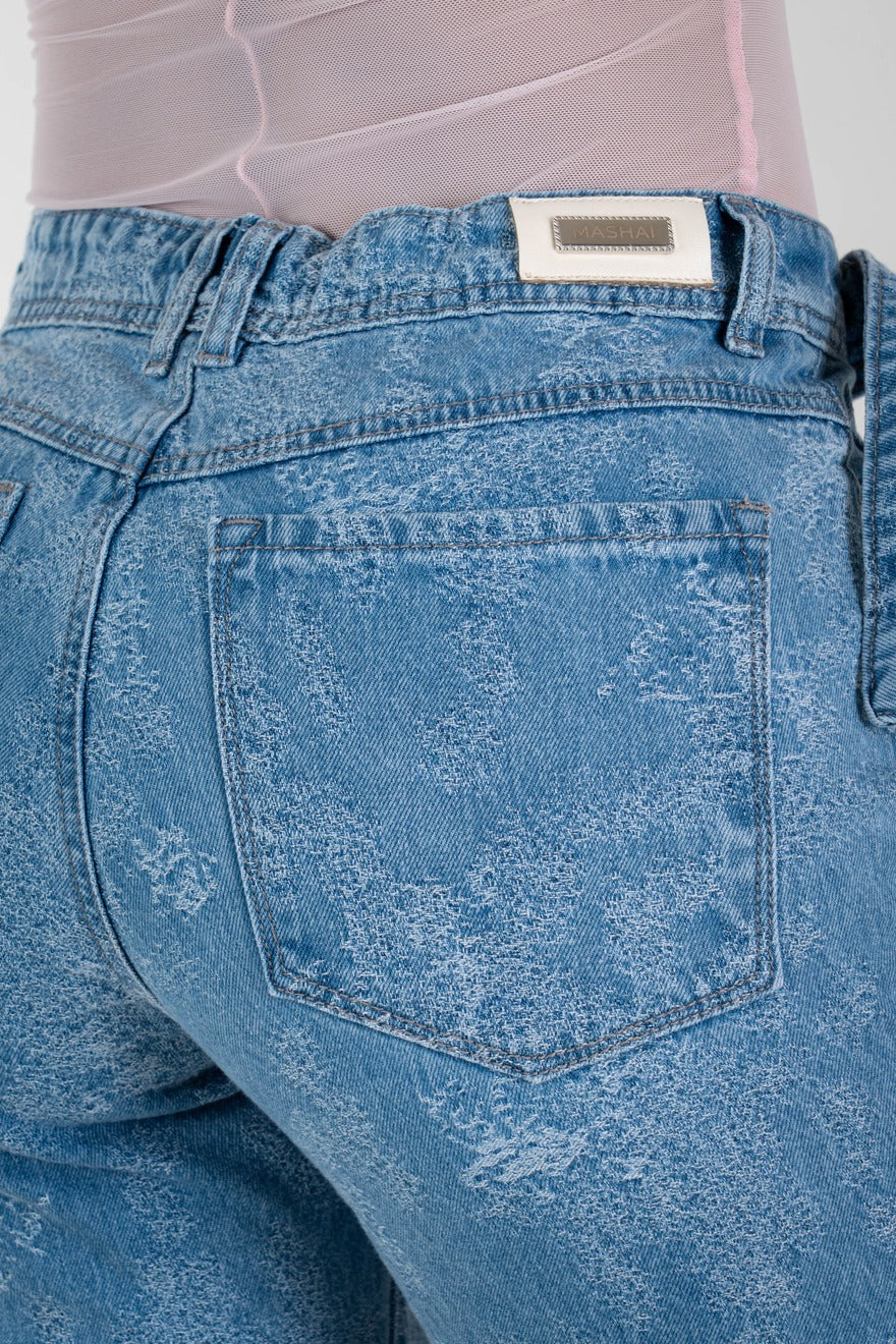 Jean Wide Leg Aqua Rígido