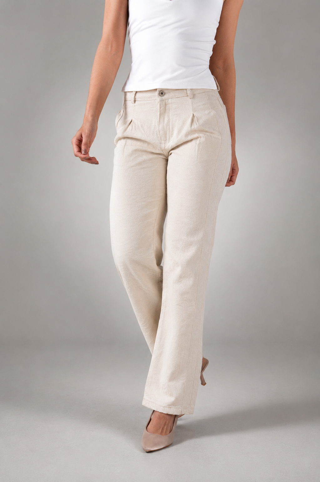 Straight Leg Tejido Floral Premium