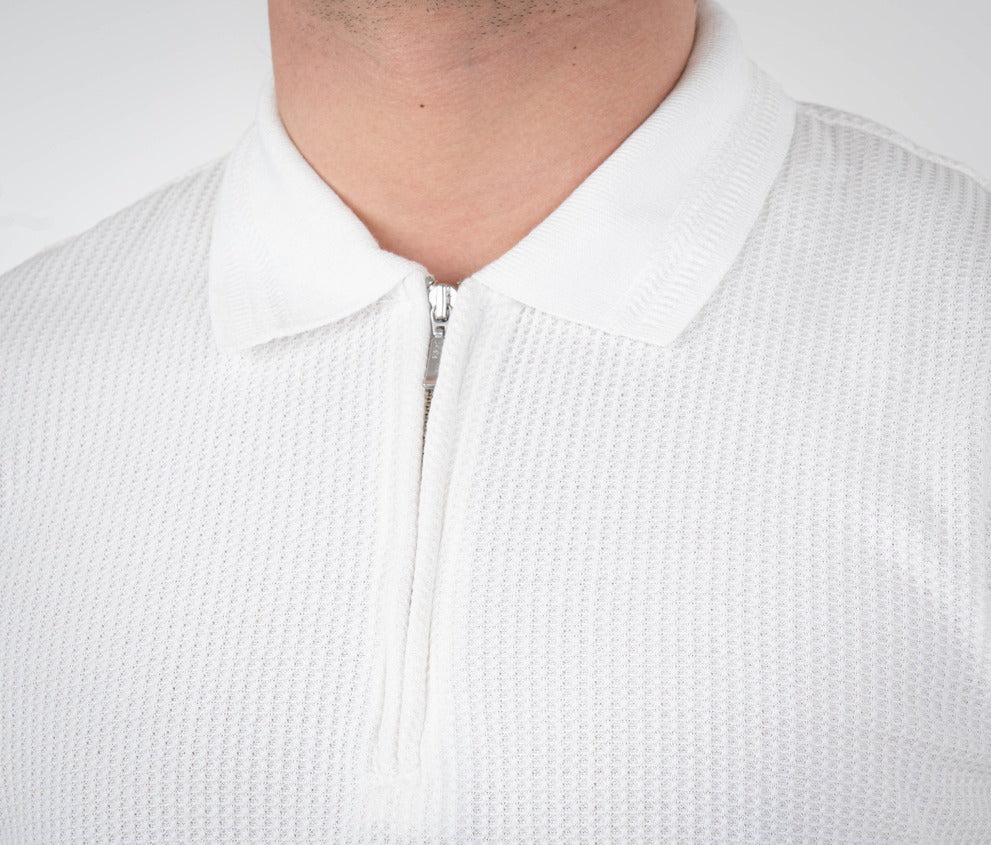 Camisa Polo Textura Con Cierre-D002