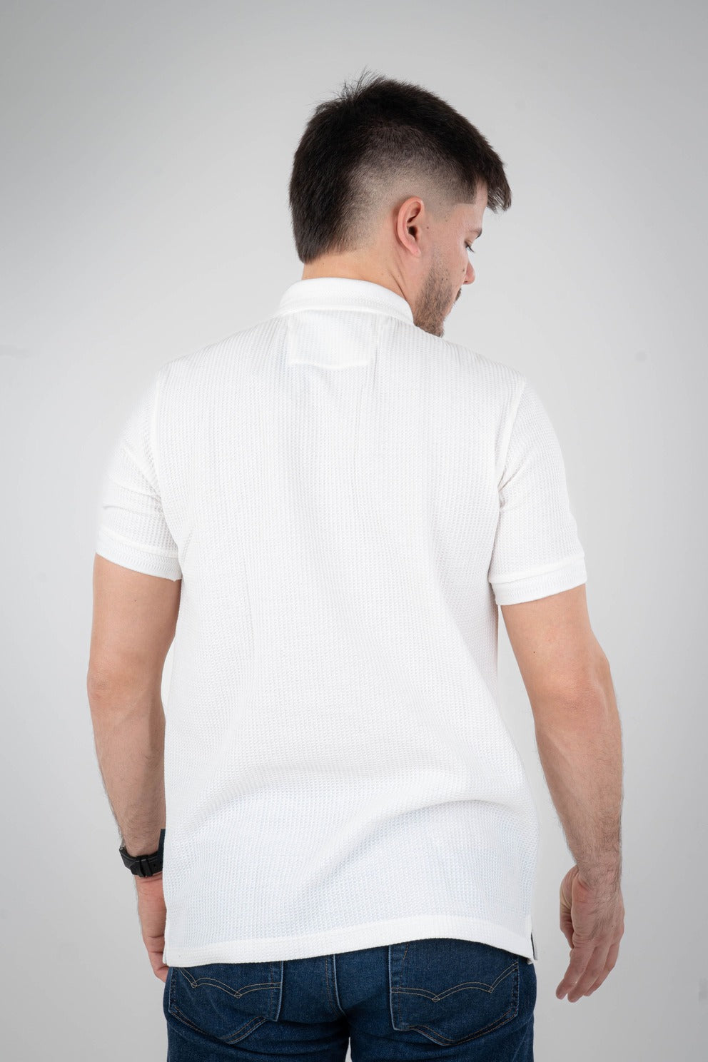 Camisa Polo Textura Con Cierre-D002