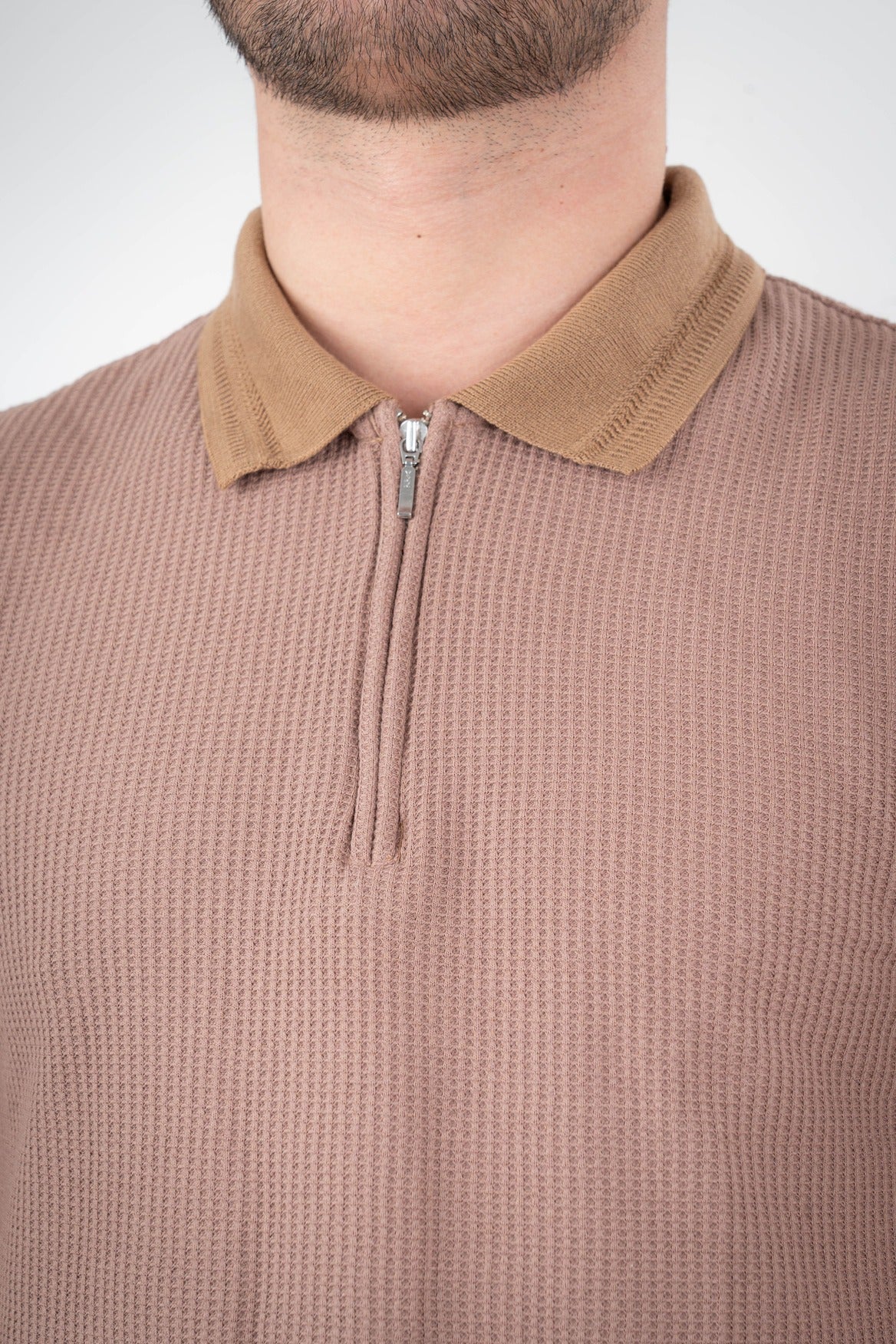 Camisa Polo Textura Con Cierre-D002