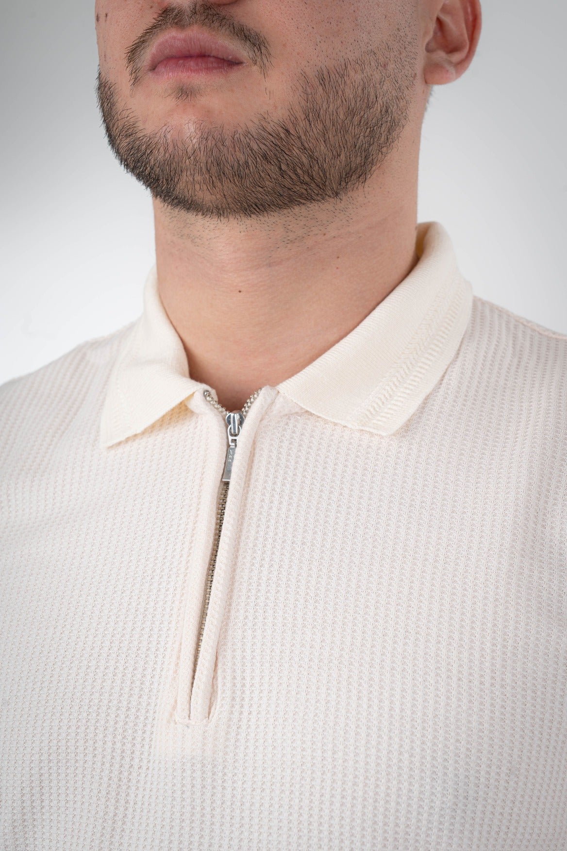 Camisa Polo Textura Con Cierre-D002