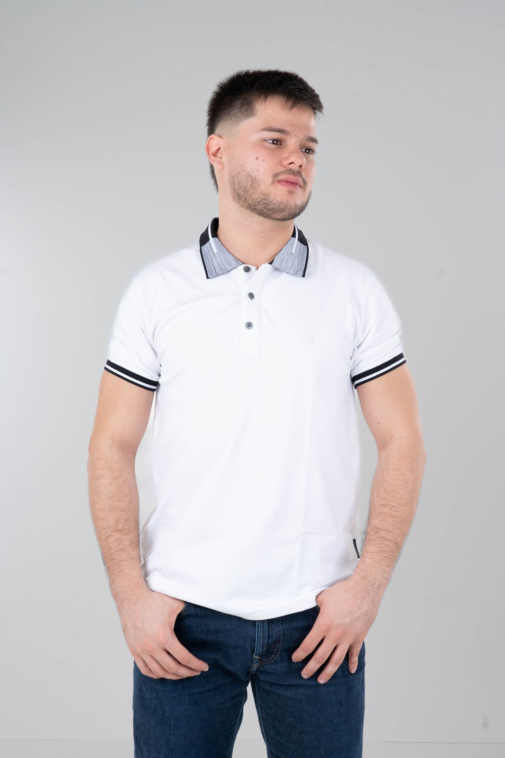 Camisa Polo Cuello Doble tono-P002