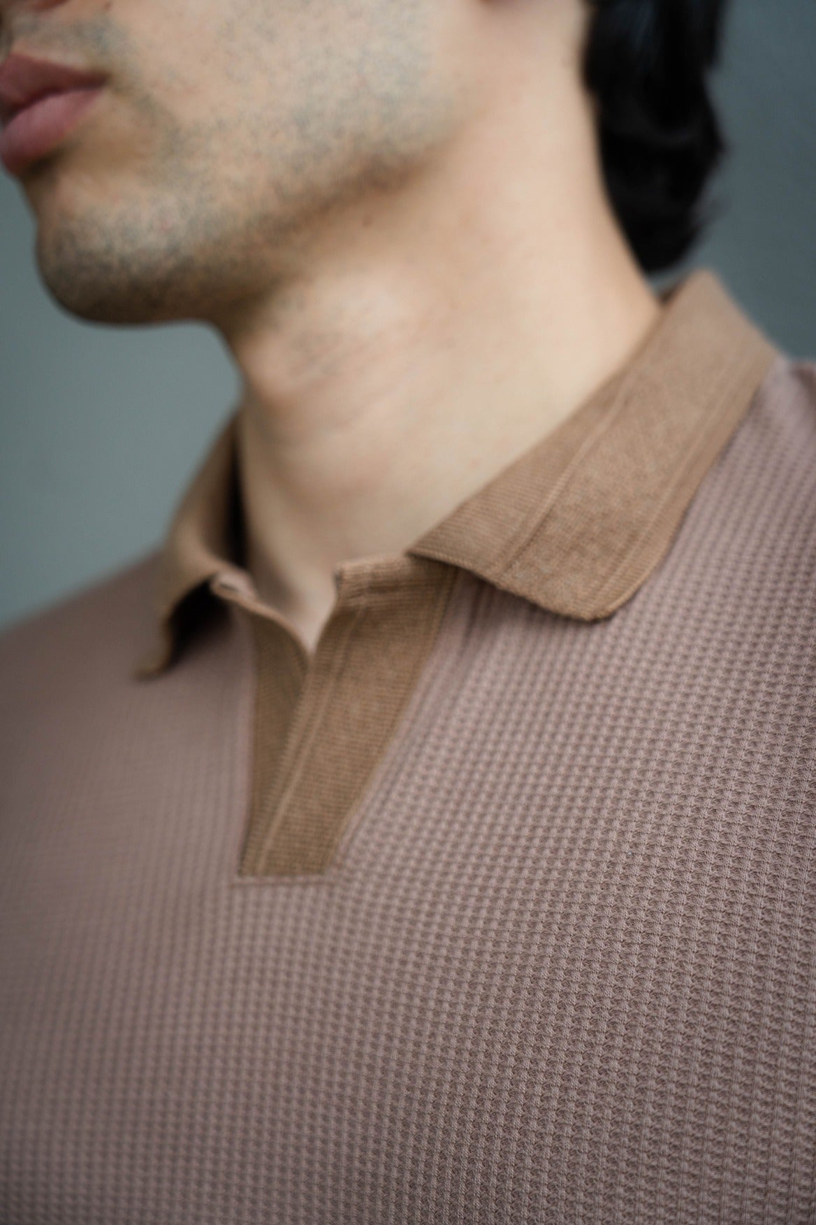 Camisa Tipo Polo Textura-T001