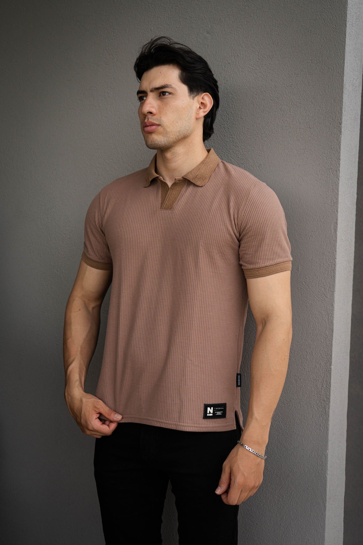 Camisa Tipo Polo Textura-T001