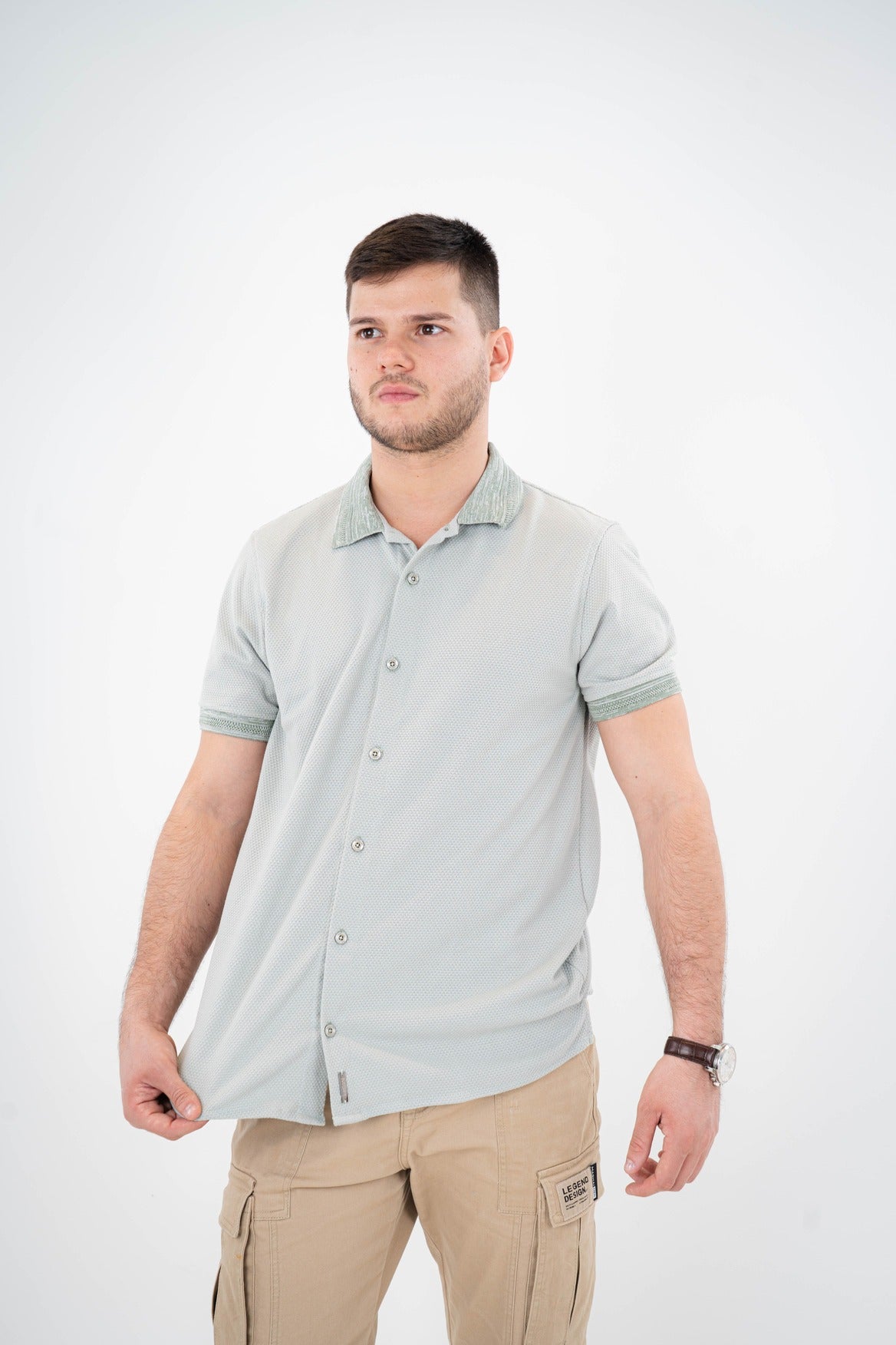 Camisa Con Botones Textura-T003