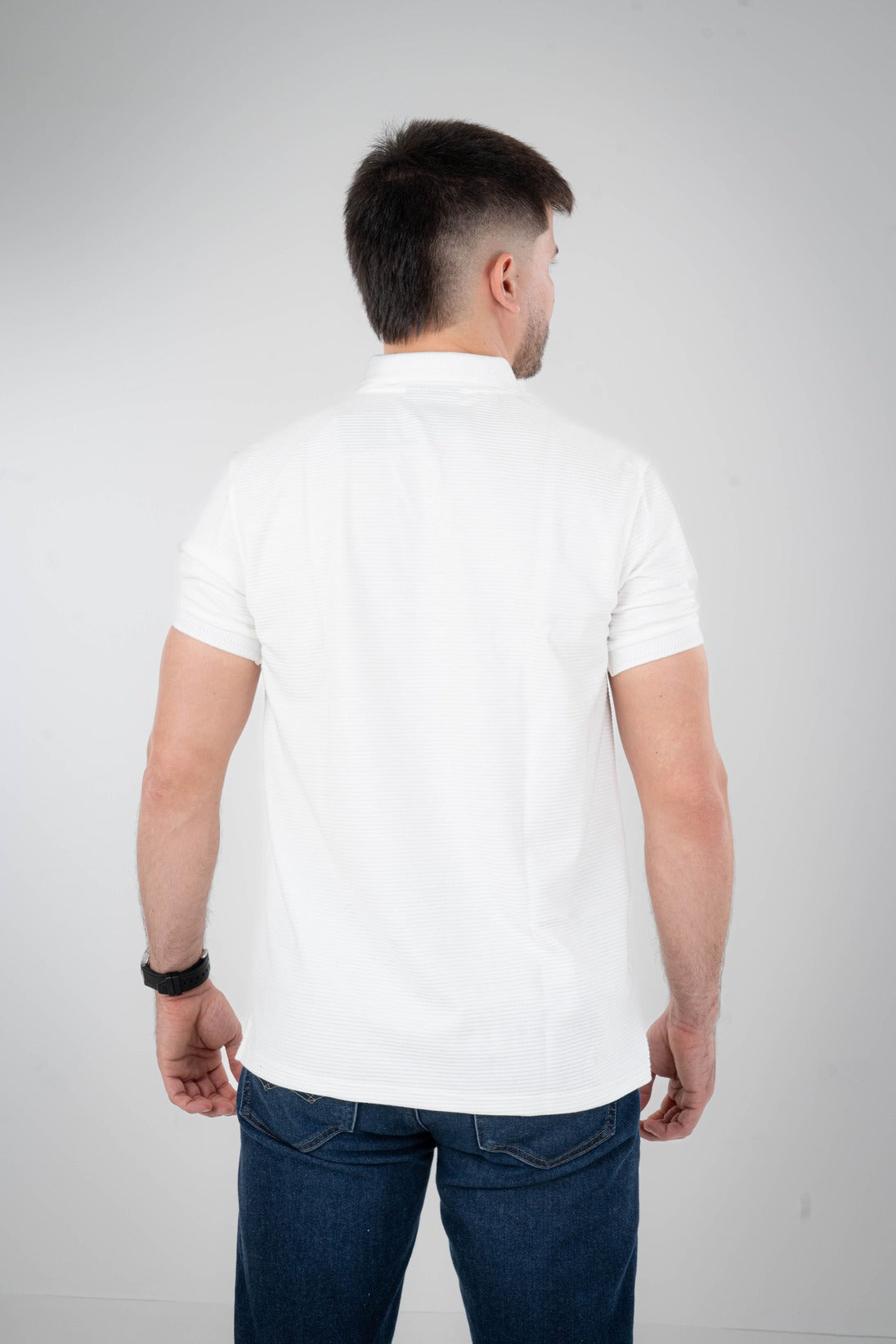 Camisa Tipo Polo Textura Con Detalles-T004