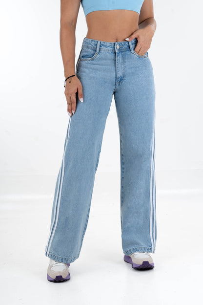 Jean Wide Con Rayas Laterales 5235