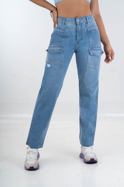 Jean Momfit Azul Medio 5236