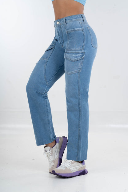 Jean Momfit Azul Medio 5236