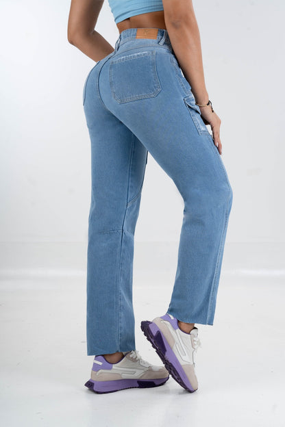 Jean Momfit Azul Medio 5236
