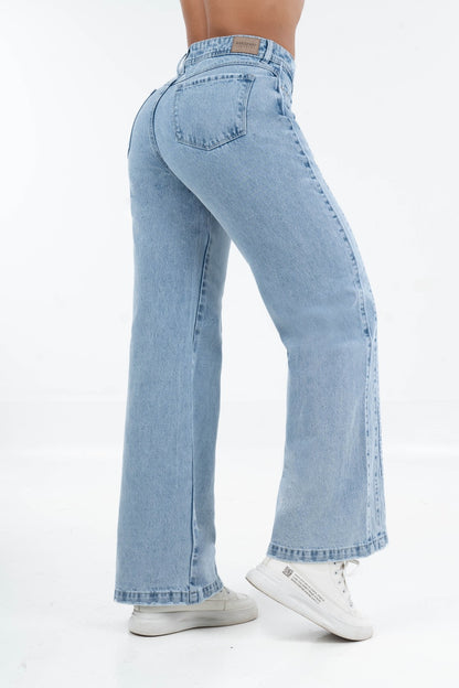 Jean Wide con costuras denim laterales 5282