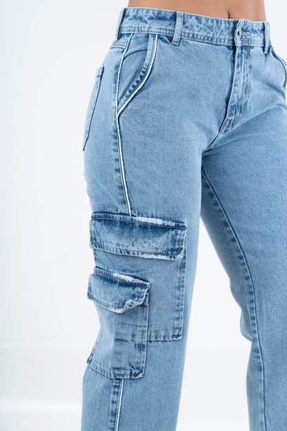 Pantalón cargo claro-5285