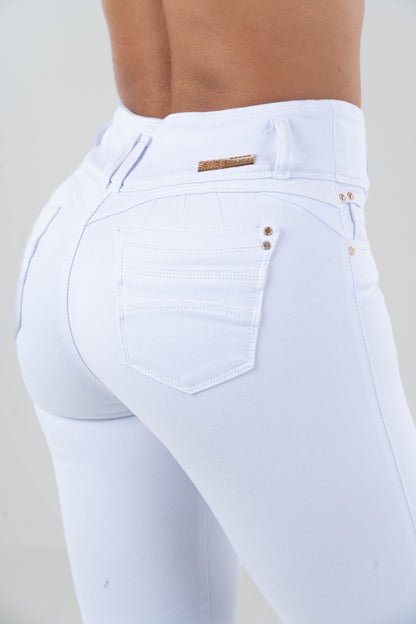 Pantalón Blanco Control Abdomen-5347