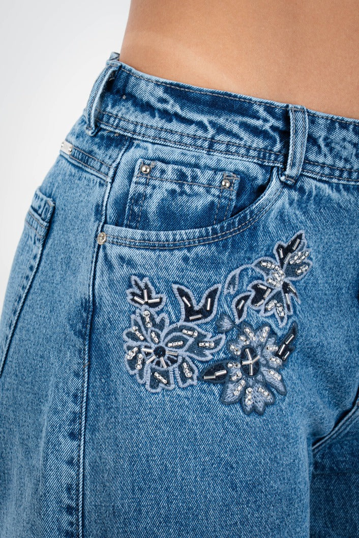 Jean Wide Leg Floral Style