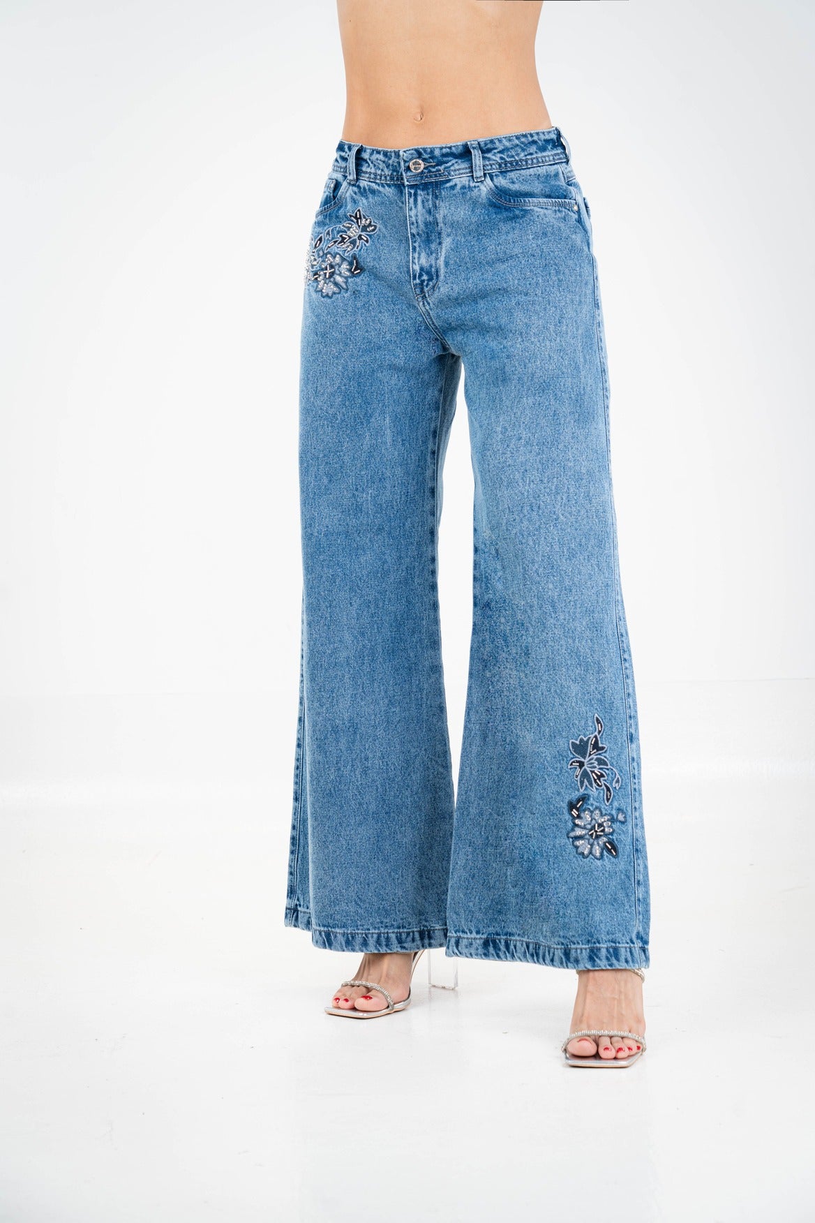 Jean Wide Leg Floral Style