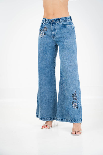 Jean Wide Leg Floral Style