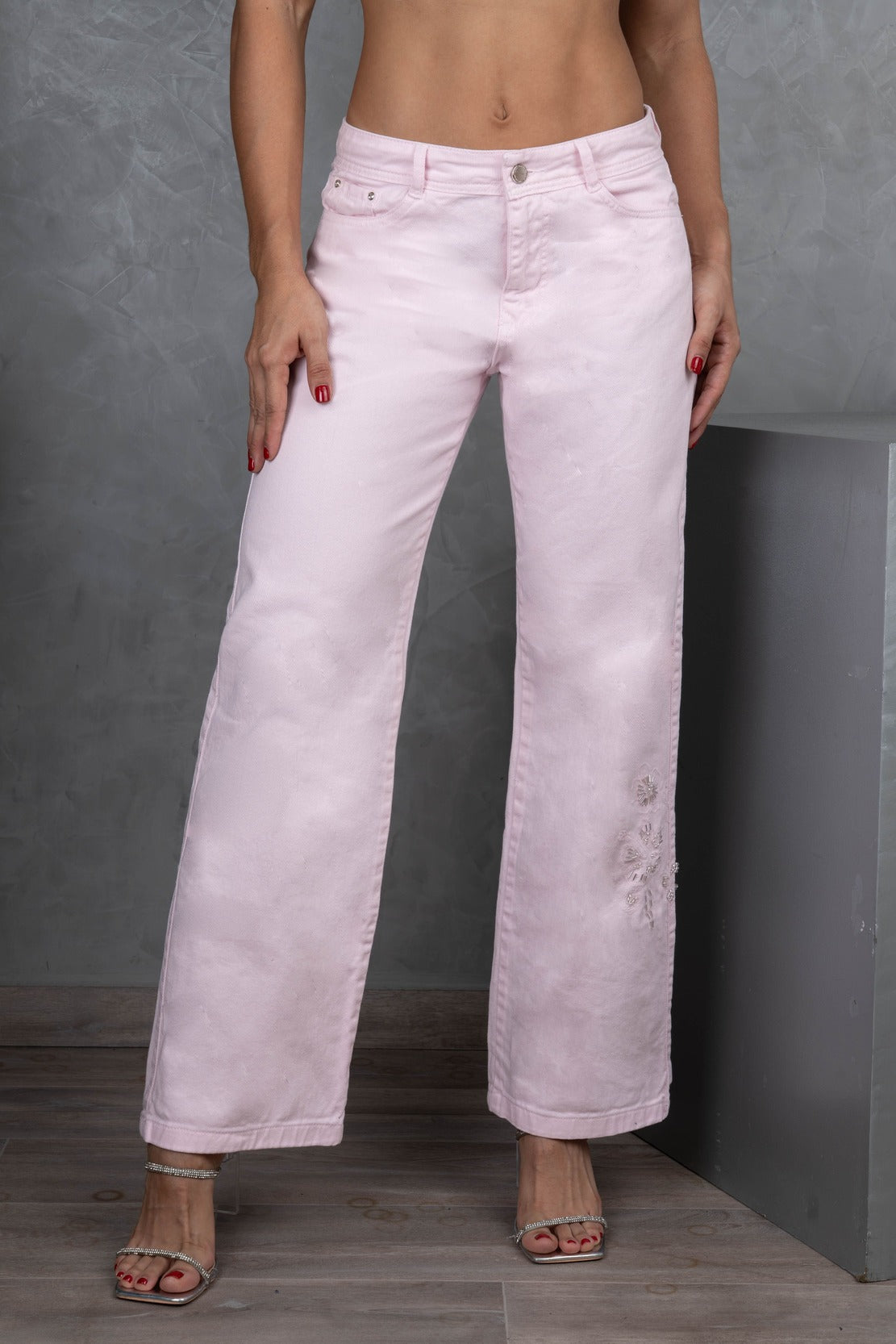Jean Wide Leg Palo Rosa