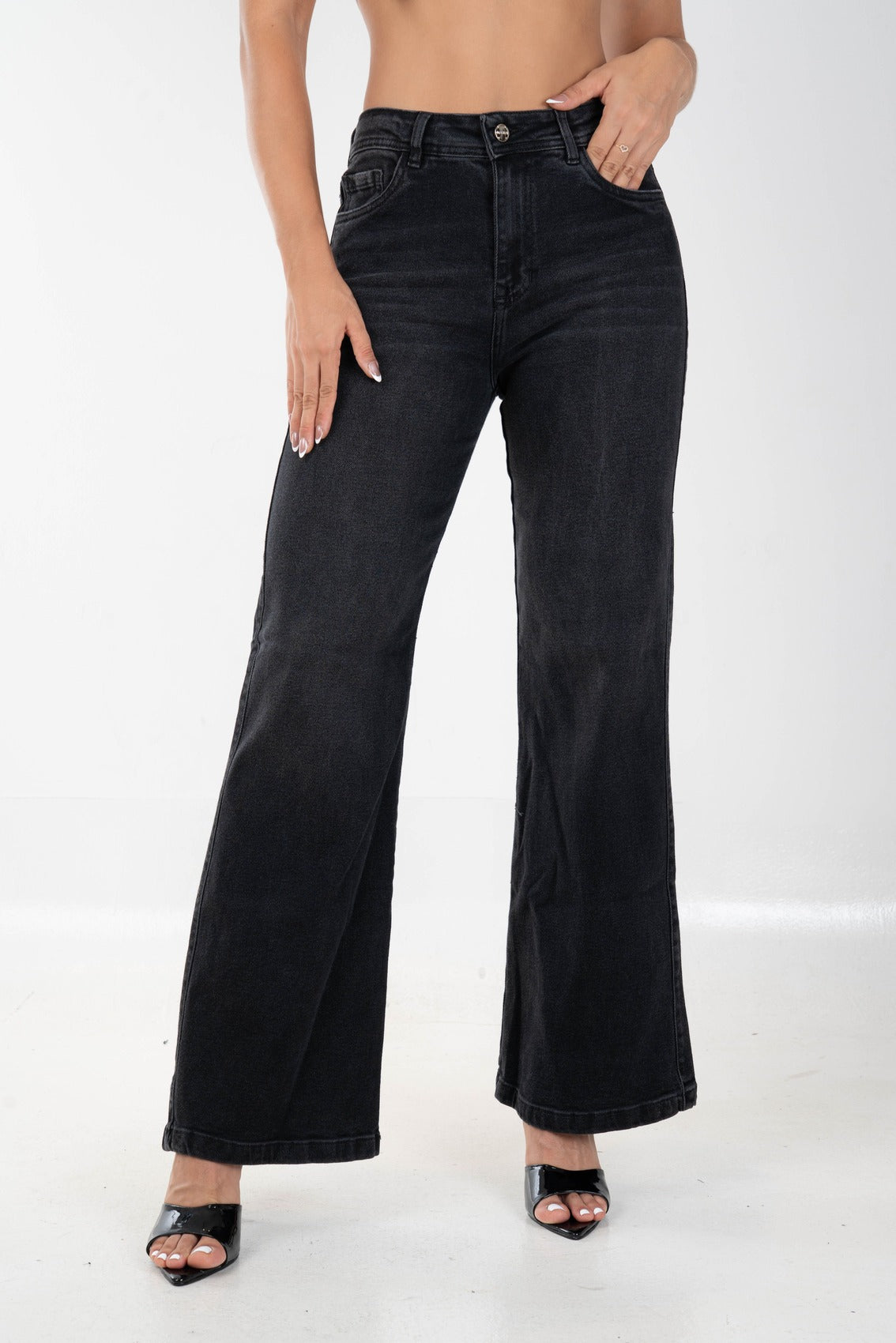 Jean Wide leg Ébano- Stretch