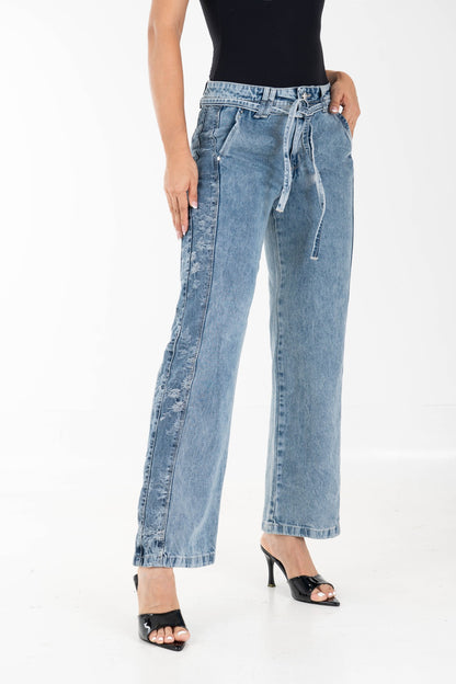 Straight Leg Floral Delta Rigido