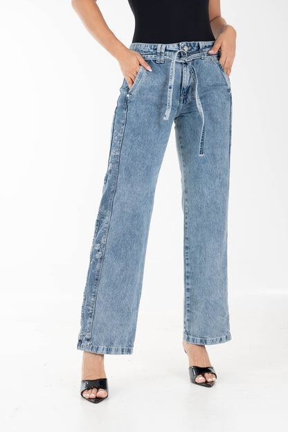 Straight Leg Floral Delta Rigido