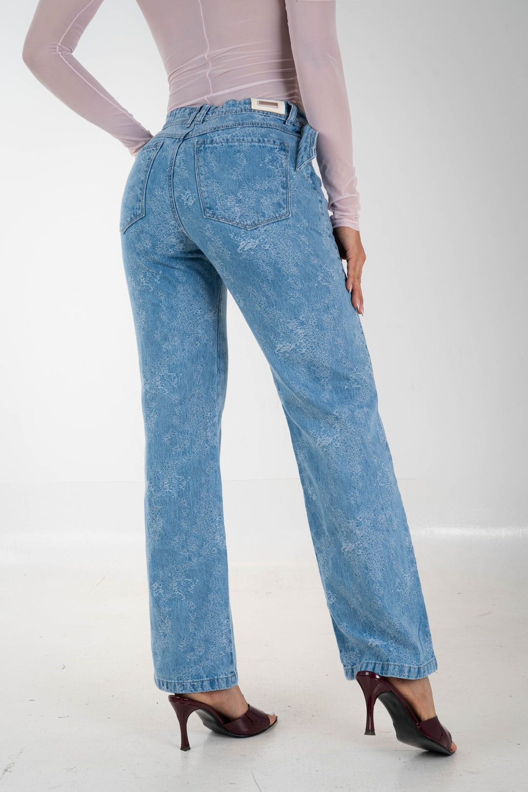 Jean Wide Leg Aqua Rígido