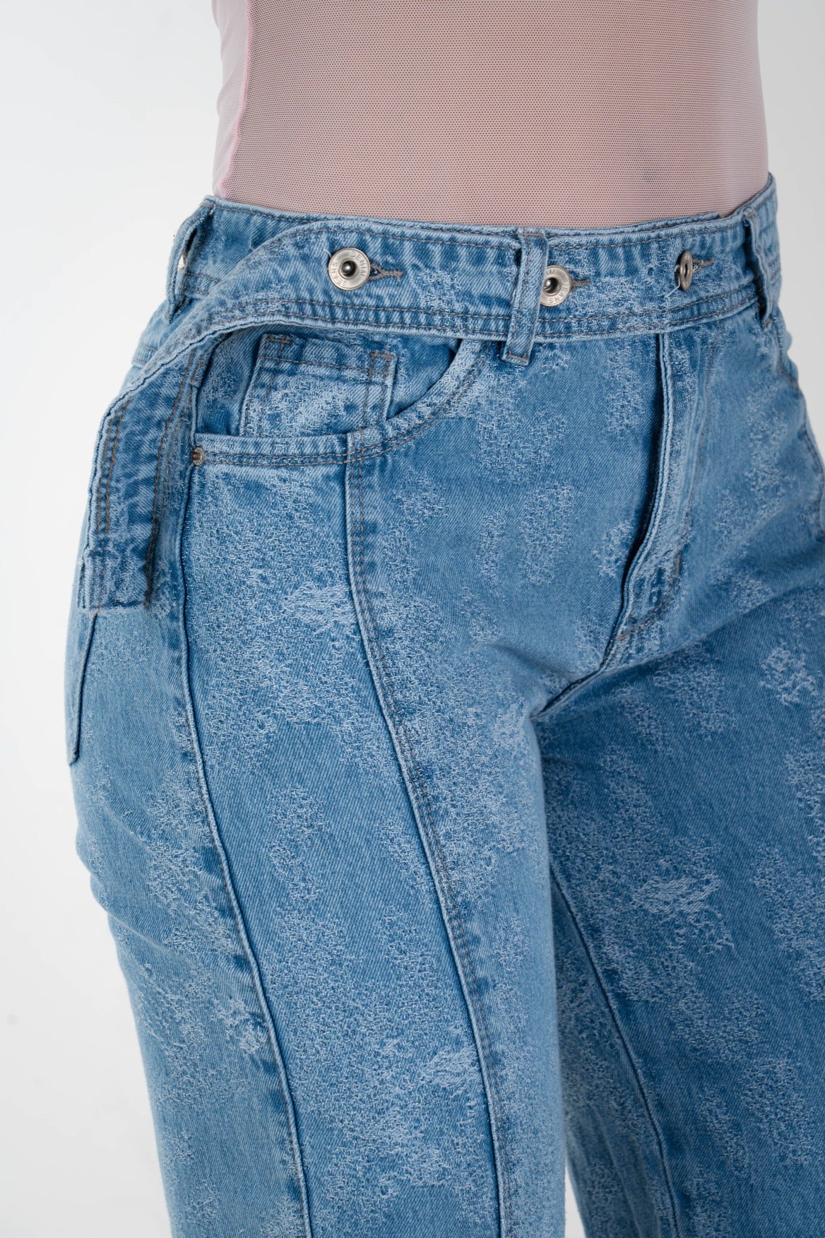 Jean Wide Leg Aqua Rígido