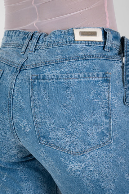 Jean Wide Leg Aqua Rígido