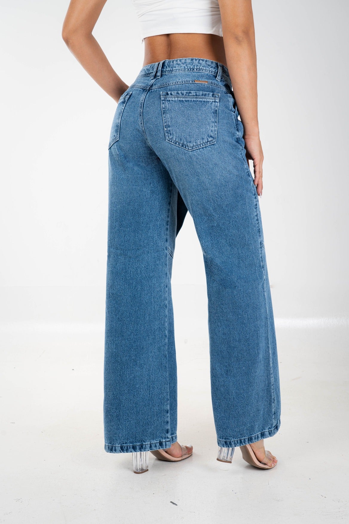 Jean Wide Leg Azur- Rígido