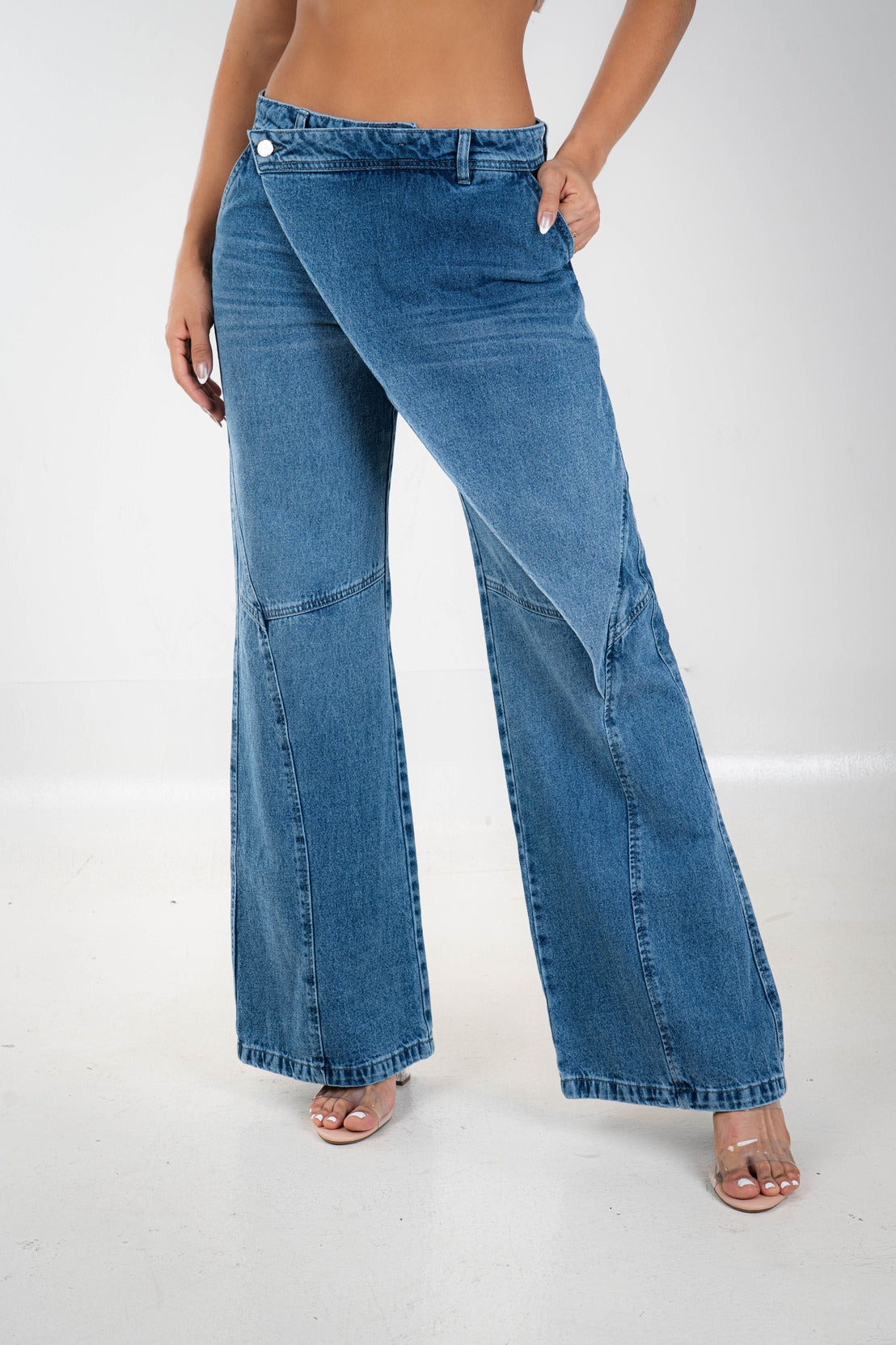 Jean Wide Leg Azur- Rígido