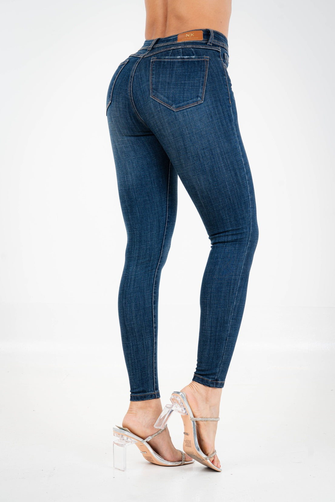 Jean Skinny Tiro Alto, Azul Índigo Intenso