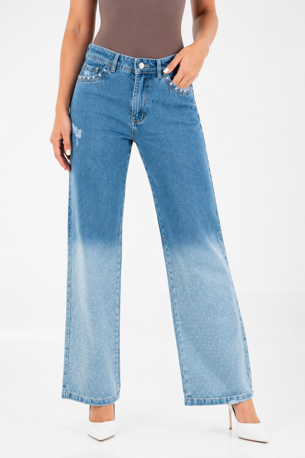 Jean Degradado Modern Wide Leg