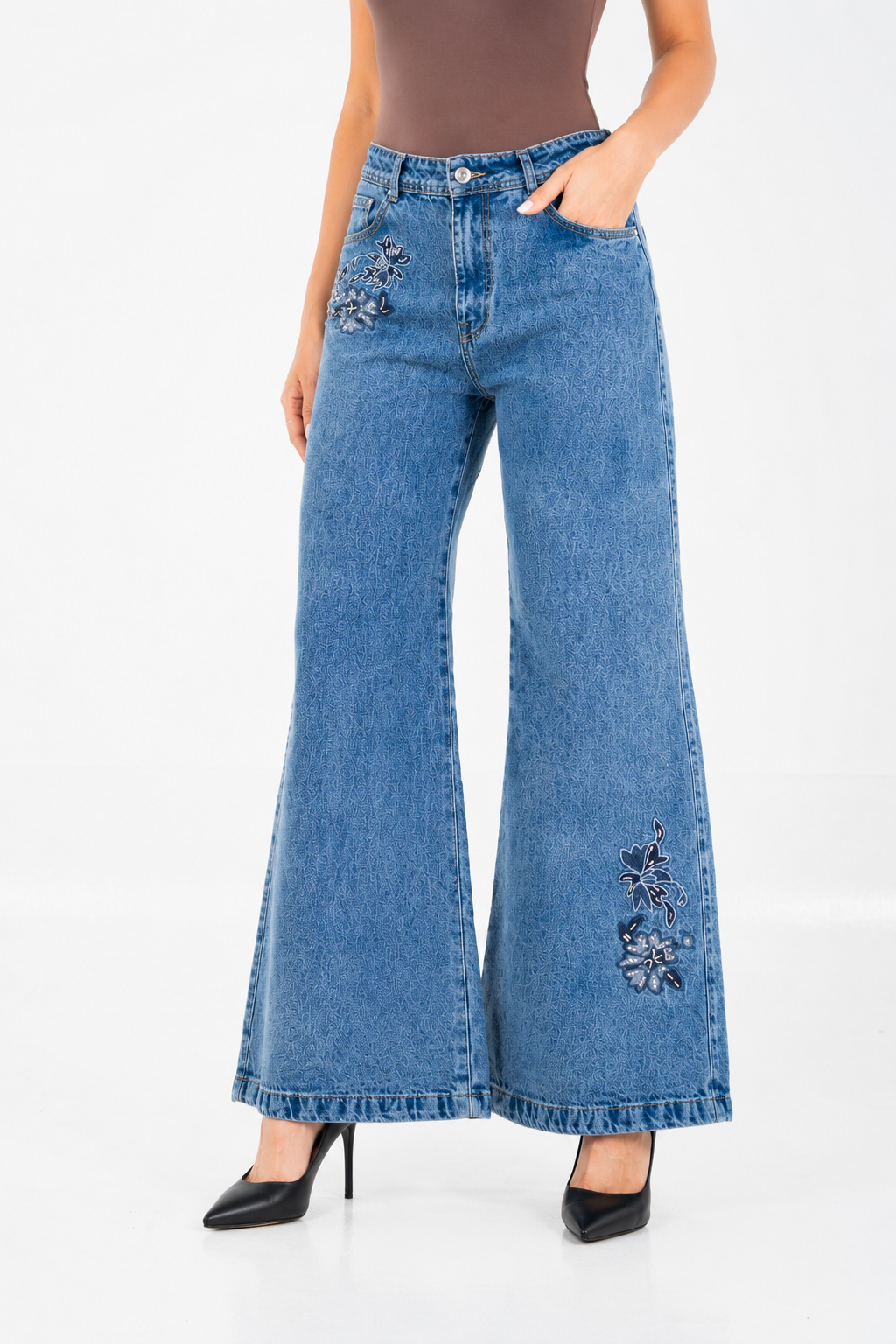 Jean Wide Leg Floral Style