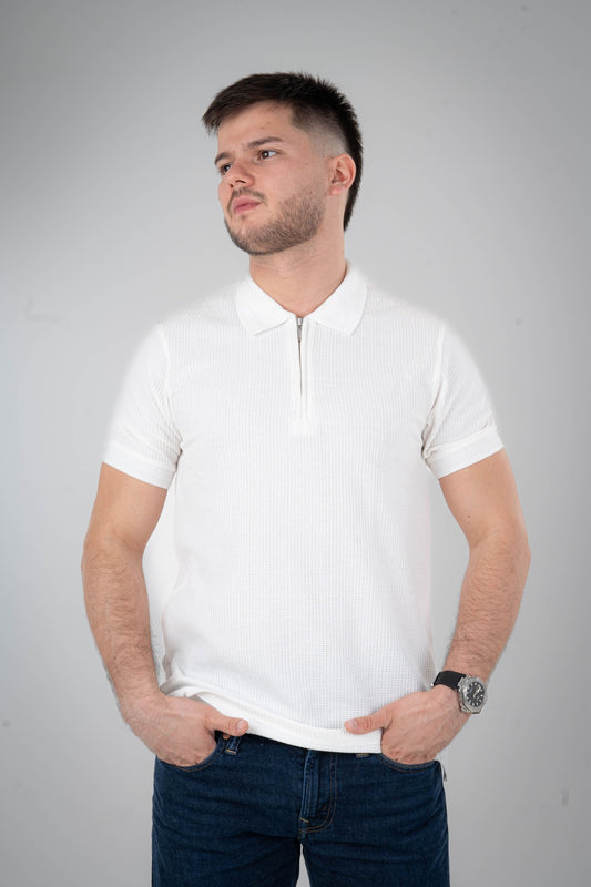 Camisa Polo Textura Con Cierre-D002
