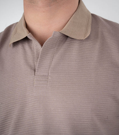 Camisa Tipo Polo Textura Con Detalles-T004